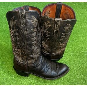 Lucchese 1883 Corbin Mad Dog Goat Cowboy Boots Chocolate N1556R4 Size 10.5 D